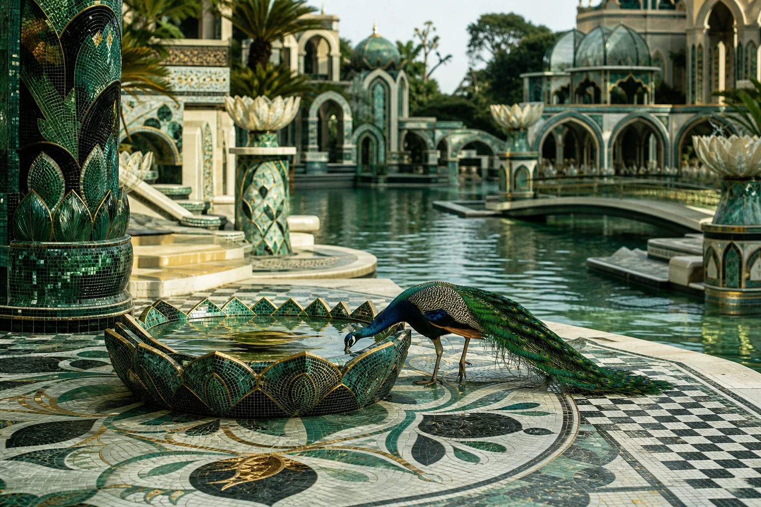 Floating Lotus Court in the Greenways world by day