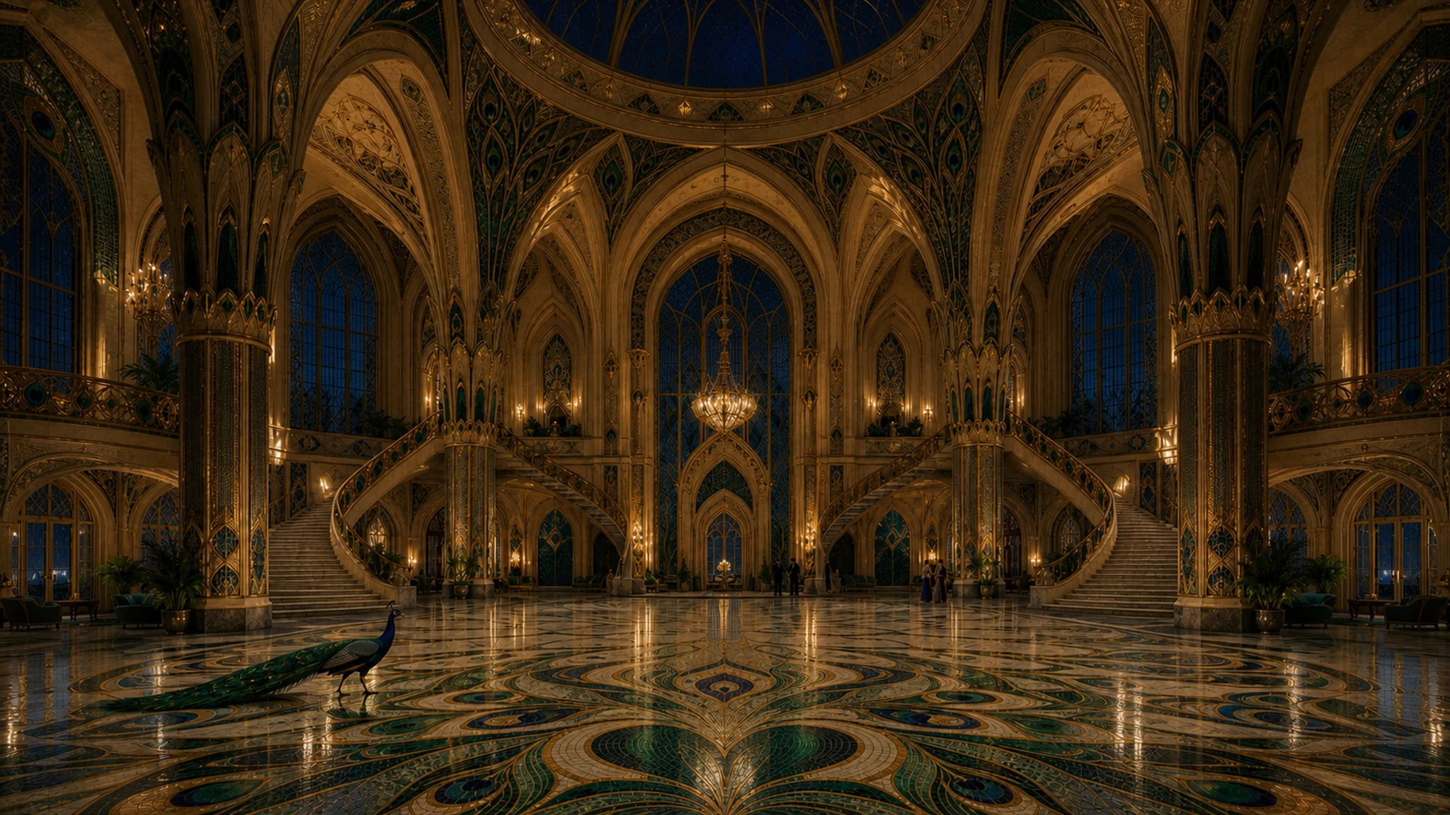 Peacock Ballroom by night