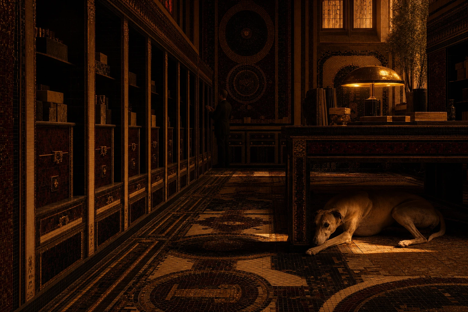 Household Archive in the Hestia world by night