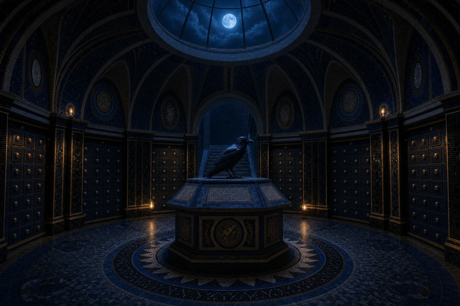 Archive Vault in the Historia world by night