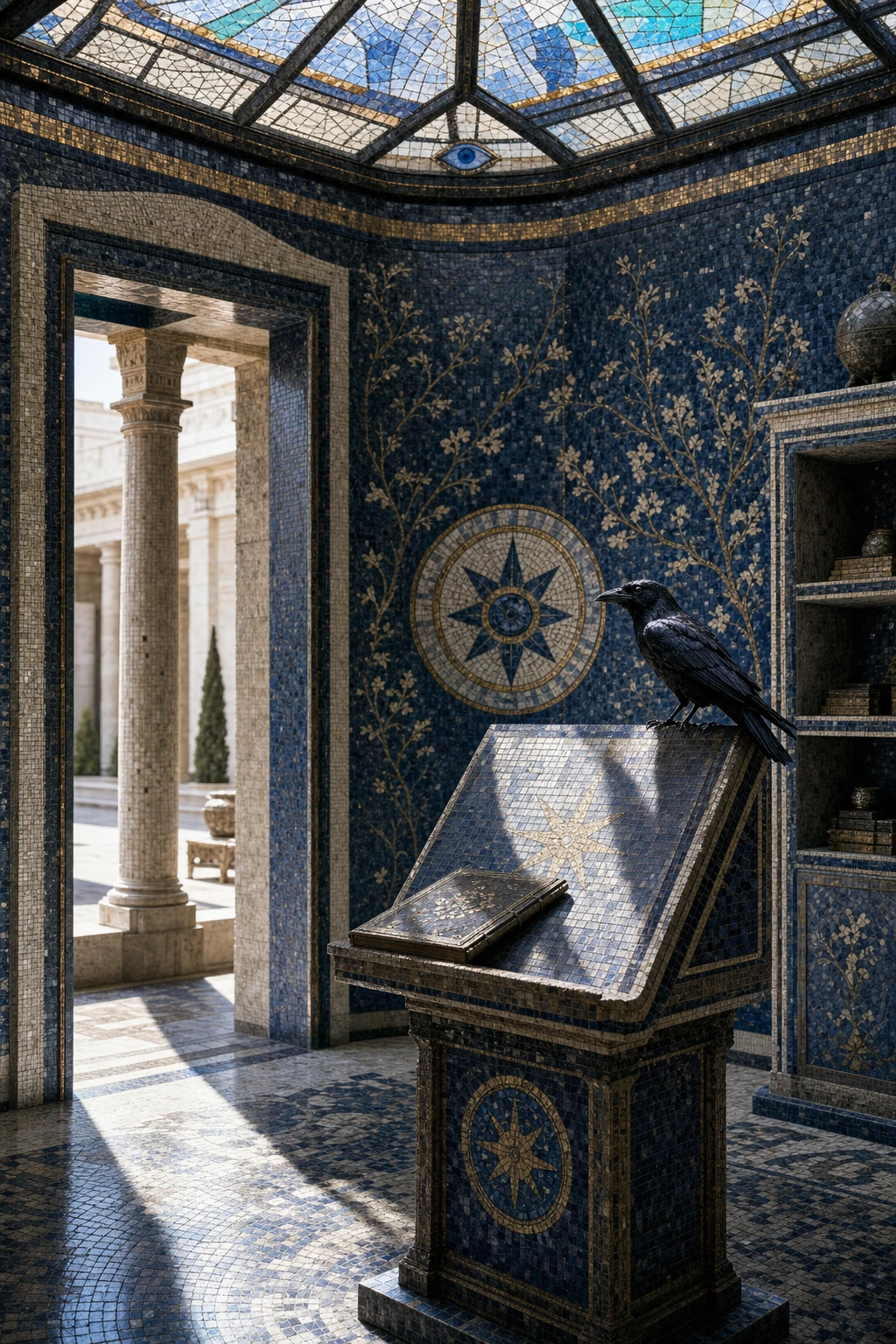 Illuminated Manuscript Room in the Historia world by day