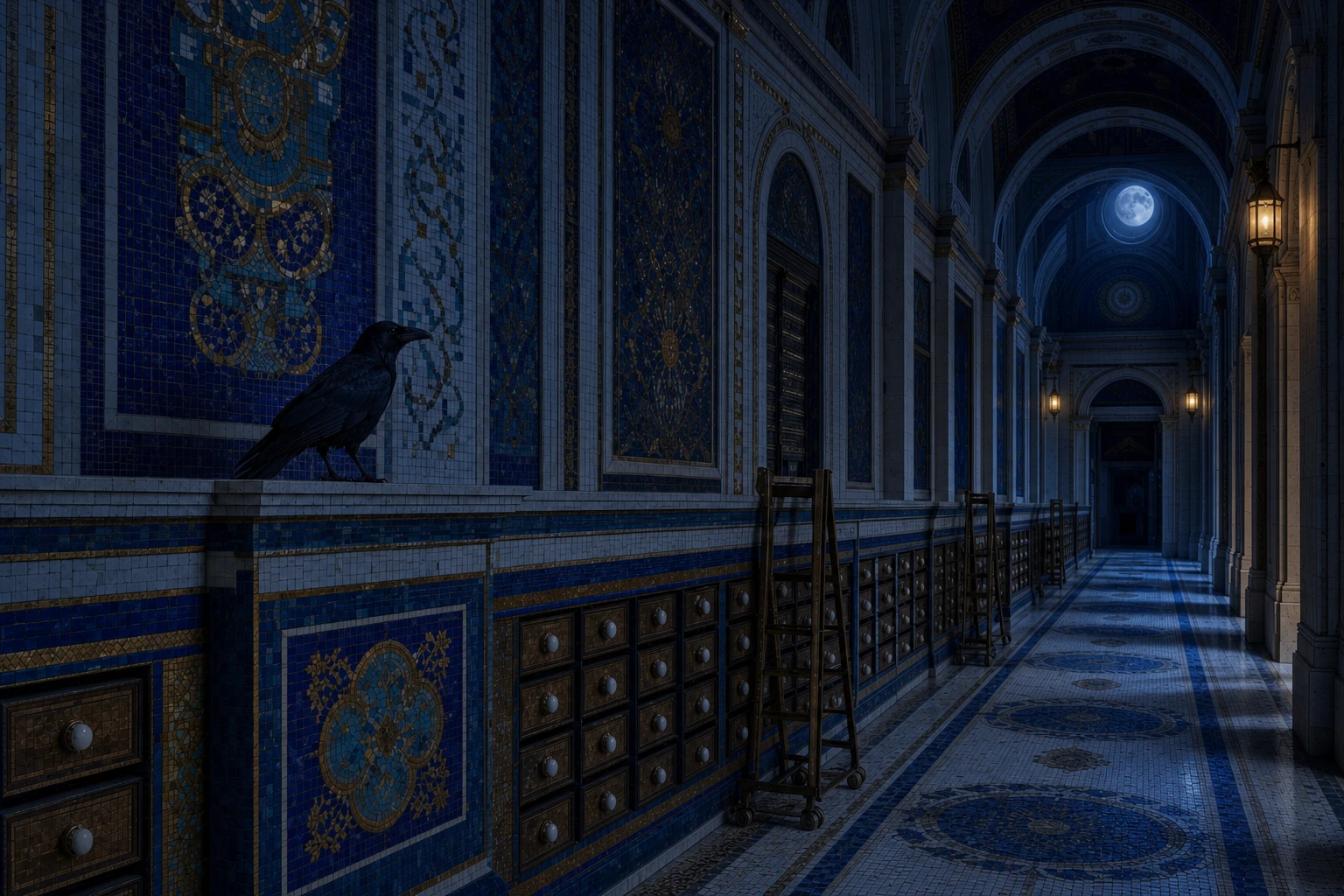 Index Gallery in the Historia world by night