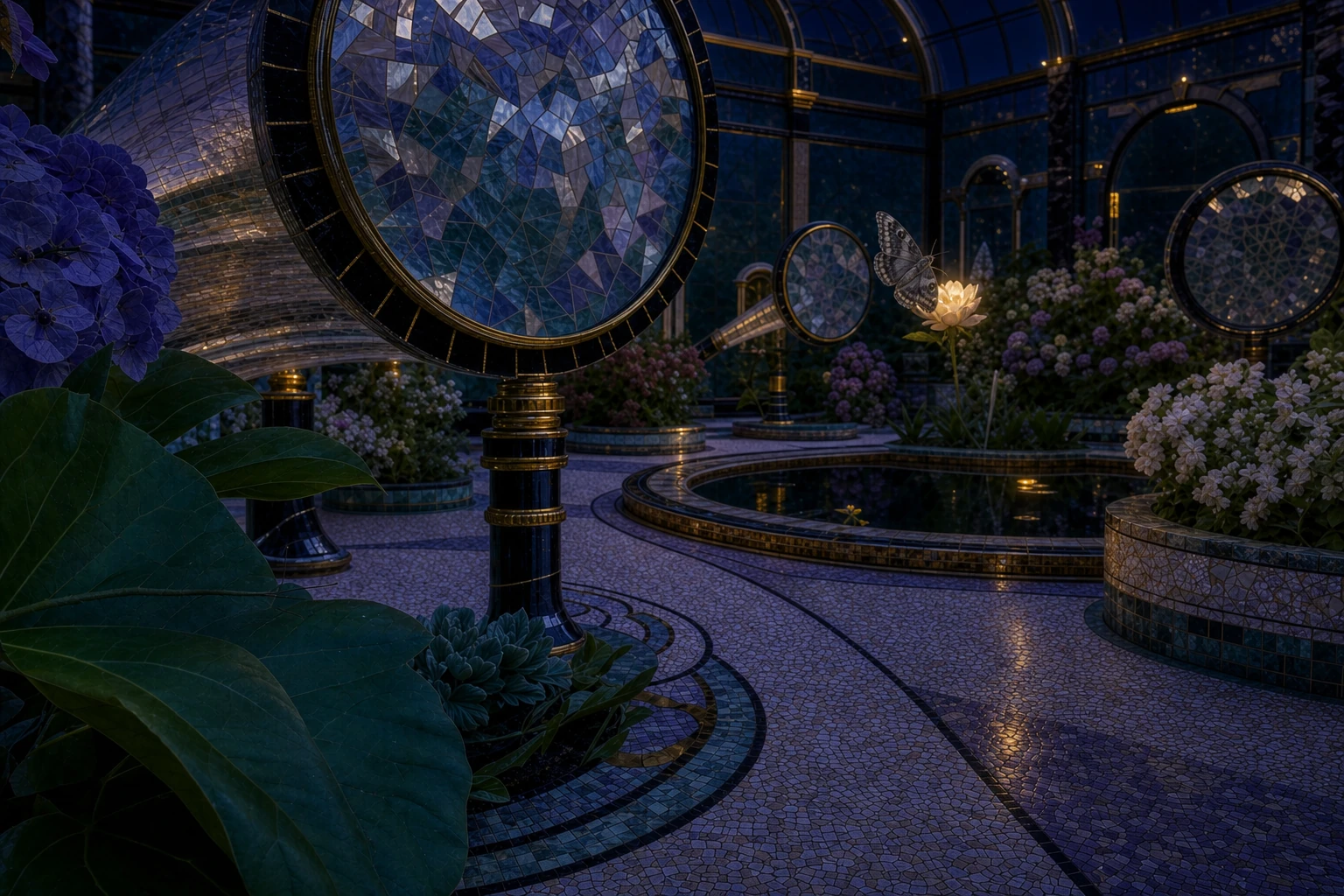 Moth Theatre in the Hodos world by night