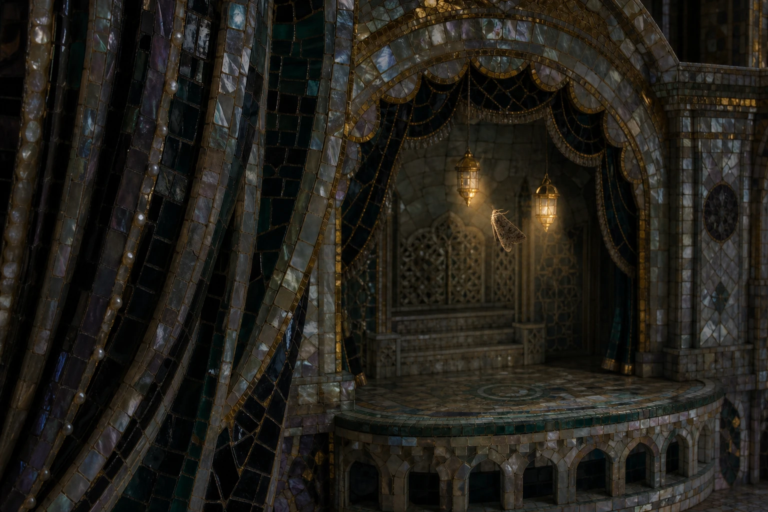 Optical Garden in the Hodos world by night
