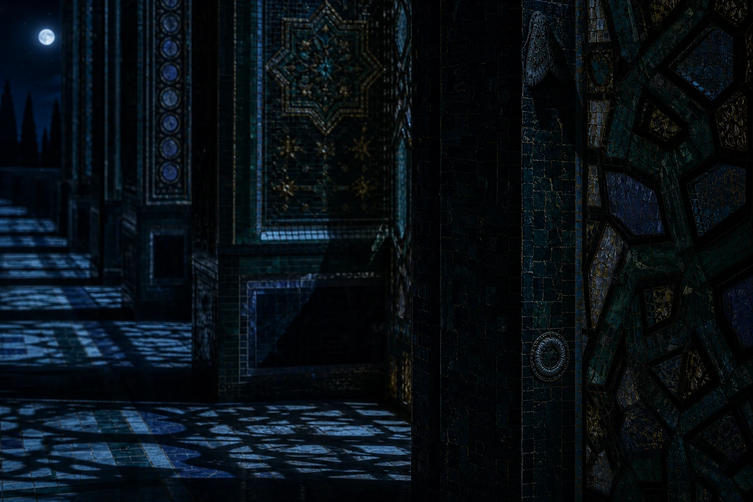 Shadow Gallery in the Hodos world by night
