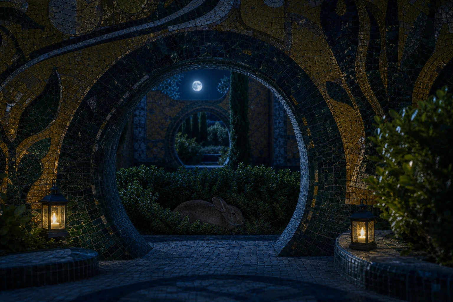 Interconnected Habitats in the Hoplite world by night