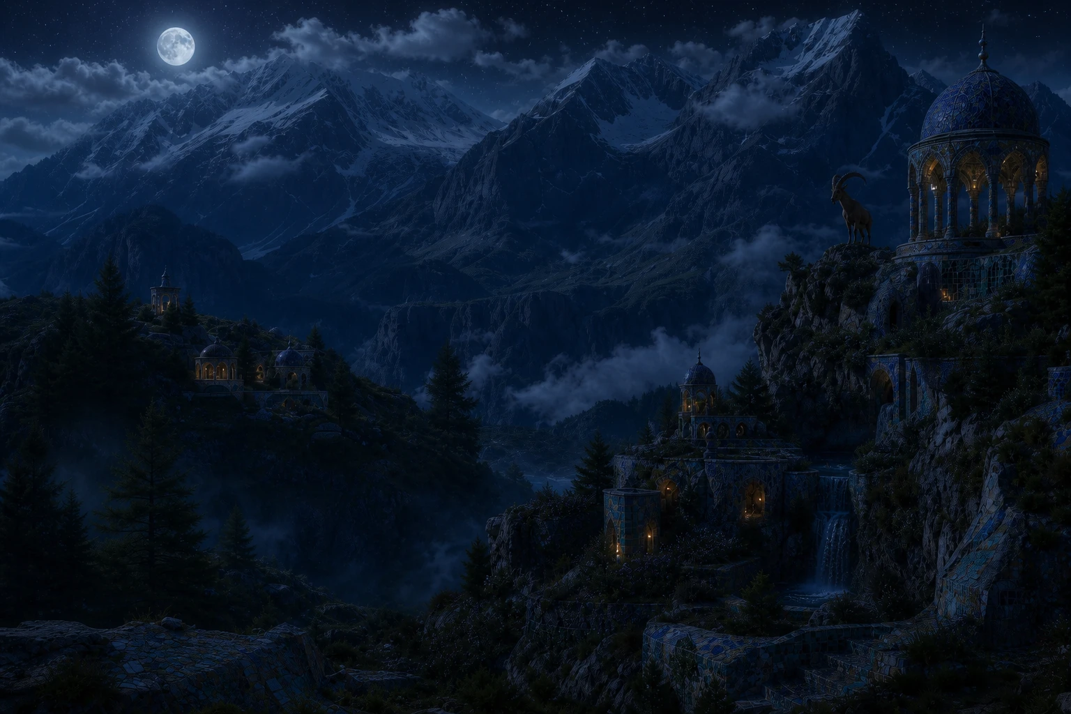 Cloud Garden Ranges in the World / WWW world by night