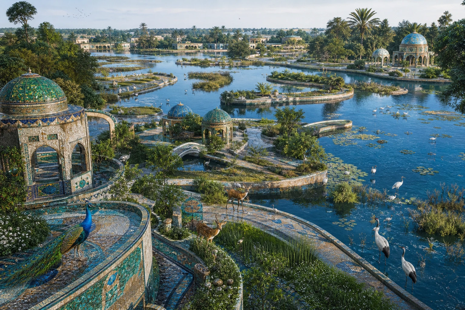 Lotus River Delta in the World / WWW world by day